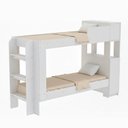 Ver imagem 2 de Cama Beliche Adulto Junevil Baú Superior com Escadas Armário de 1 Porta Branco/Pint