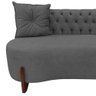 Sofá 3 Lugares Orgânico Curvo Tókio 180cm Couro Cinza - 5