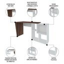 Ver imagem 5 de Kit 2 Mesas Escrivaninha 2 em 1 com Nichos Arbo A06 Ipê-branco - Mpozenato