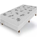 Ver imagem 1 de Cama Box Branca + Colchão Solteiro King Castelar Branco Espuma D33 Bordado 96x203x57cm