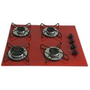 Ver imagem 2 de Cooktop 4bocas Ultra Chama 127/220v Marmo Vermelho