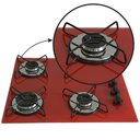 Ver imagem 3 de Cooktop 4bocas Ultra Chama 127/220v Marmo Vermelho