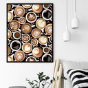 Ver imagem 1 de Quadro Decorativo Xícaras Cafés Variados - 70x50cm:moldura Preta