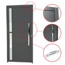 Ver imagem 2 de Porta Alumínio Lambril Visione c/Puxador D.Cinza 100 Brimak