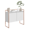Aparador Buffet 2 Portas Industrial Roma Branco Cobre - 4