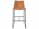 Ver imagem 3 de Kit 2 Banquetas Altas Com Encosto Alto Estofado Para Cozinha Ilha Luxo Munich Brusque Caramelo
