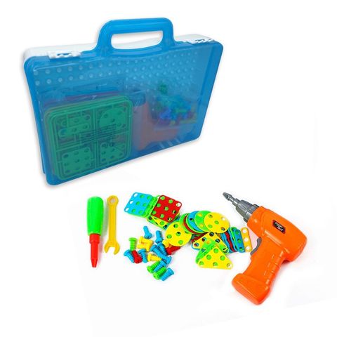 Kit Ferramenta Infantil Parafusadeira de Brinquedo de Montar