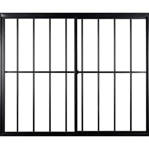 Vitro de Aluminio 2 Folhas com Grade Linha Leve:1,00 X 1,50/preto