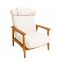 Ver imagem 6 de Kit Poltrona com Puff Lira Fixo Bouclé Off White - Sallar Home