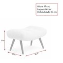 Ver imagem 5 de Kit Poltrona com Puff Lira Fixo Bouclé Off White - Sallar Home