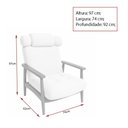 Ver imagem 4 de Kit Poltrona com Puff Lira Fixo Bouclé Off White - Sallar Home
