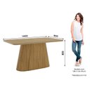 Ver imagem 2 de Mesa de Jantar Olivia 160 Cm Canto Arredondado com Vidro Nature – Henn