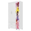 Ver imagem 1 de Guarda Roupa Infantil 3 Portas 2 Gavetas Mdf 89 Cm Livia Princesas Decmade