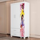 Ver imagem 2 de Guarda Roupa Infantil 3 Portas 2 Gavetas Mdf 89 Cm Livia Princesas Decmade