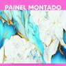 Papel de Parede Painel 3D Mármore Branco Dourado Azul 4M Revestimento Auto Colante Brilho - 2