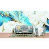 Papel de Parede Painel 3D Mármore Branco Dourado Azul 4M Revestimento Auto Colante Brilho - 1