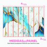 Papel de Parede Painel 3D Mármore Branco Dourado Azul 4M Revestimento Auto Colante Brilho - 4