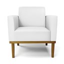 Ver imagem 6 de Conjunto Poltrona e Namoradeira Decorativa Isabella Pés Fixo em Madeira Castanho Pu Branco G19 - Gra
