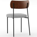 Ver mais imagens de Kit 04 Cadeiras Estofadas para Sala de Jantar Melina L02 Couríssimo Marrom Bouclê Cinza - Lyam