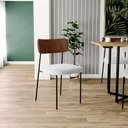 Ver imagem 1 de Kit 04 Cadeiras Estofadas para Sala de Jantar Melina L02 Couríssimo Marrom Bouclê Cinza - Lyam