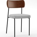 Ver imagem 2 de Kit 04 Cadeiras Estofadas para Sala de Jantar Melina L02 Couríssimo Marrom Bouclê Cinza - Lyam