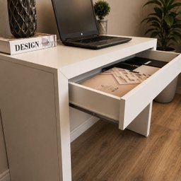 Escrivaninha Mesa Escritório com ME4107 1 Gaveta 90cm Branco - 14 Escrivaninha Mesa Escritório com ME4107 1 Gaveta 90cm Branco - 14