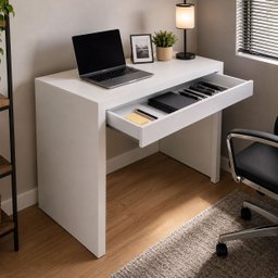 Escrivaninha Mesa Escritório com ME4107 1 Gaveta 90cm Branco - 15 Escrivaninha Mesa Escritório com ME4107 1 Gaveta 90cm Branco - 15