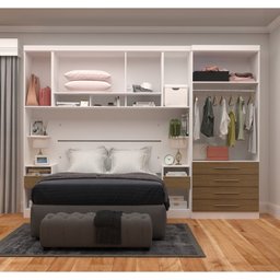 Guarda Roupa Dormitório Modulado Alpes Casal 1,58 m Queen - Roupeiro Luciane M02:Avelã - 2