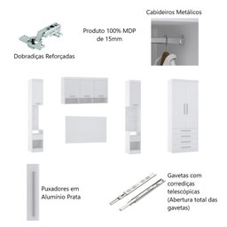 Guarda Roupa Dormitório Modulado Alpes Casal 1,58 m Queen - Roupeiro Luciane M02:Avelã - 3