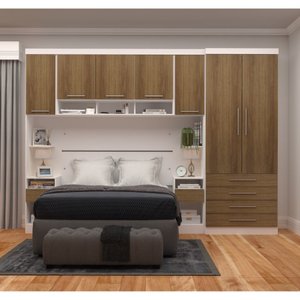 Guarda Roupa Dormitório Modulado Alpes Casal 1,58 m Queen - Roupeiro Luciane M02:Avelã
