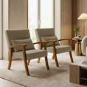 Ver imagem 1 de Kit 2 Poltrona Jade Boucle Almofada Estofada Sala de Estar Moderna Decorativa:marfim