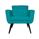 Ver imagem 3 de Conjunto 2 Poltrona Estofada Salão de Beleza Geovana Suede Azul Turquesa - LM DECOR