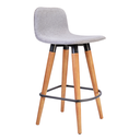 Ver imagem 4 de 1 Meia Banqueta Línea Soft Luxo Unidecor Aço e Linho Cinza