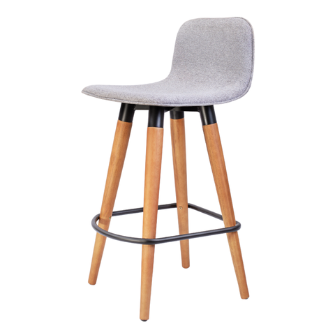 1 Meia Banqueta Línea Soft Luxo Unidecor Aço e Linho Cinza