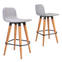 Ver imagem 5 de 1 Meia Banqueta Línea Soft Luxo Unidecor Aço e Linho Cinza