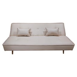 Sofá Cama Silver 3 Lugares Reclinável 1,92 Material Sintético Bege - Star Confort - 6