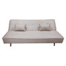Sofá Cama Silver 3 Lugares Reclinável 1,92 Material Sintético Bege - Star Confort - 6
