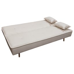 Sofá Cama Silver 3 Lugares Reclinável 1,92 Material Sintético Bege - Star Confort - 7