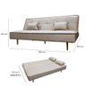 Sofá Cama Silver 3 Lugares Reclinável 1,92 Material Sintético Bege - Star Confort - 9