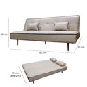 Ver imagem 2 de Sofá Cama Silver 3 Lugares Reclinável 1,92 Material Sintético Bege - Star Confort