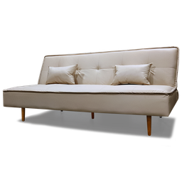 Sofá Cama Silver 3 Lugares Reclinável 1,92 Material Sintético Bege - Star Confort - 3