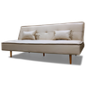 Sofá Cama Silver 3 Lugares Reclinável 1,92 Material Sintético Bege - Star Confort - 3
