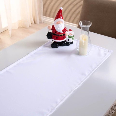 Caminho de Mesa Basic Liso 1 Peça 1,30m X 40cm Decorativo Tecido Oxford Branco 100% Poliéster