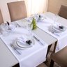 Caminho de Mesa Basic Liso 1 Peça 1,30m X 40cm Decorativo Tecido Oxford Branco 100% Poliéster - 3