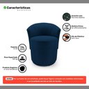 Ver imagem 3 de Poltrona Orgânica Living Mavi Fixa Veludo Azul Marinho - Desk Design