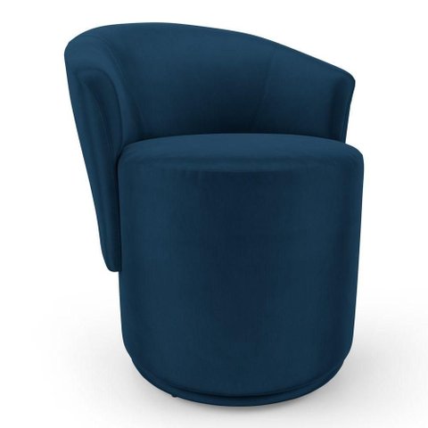 Poltrona Orgânica Living Mavi Fixa Veludo Azul Marinho - Desk Design