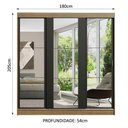 Ver imagem 3 de Guarda-Roupa Casal Madesa Reno 3 Portas de Correr de Espelho Rustic/Preto Cor:Rustic/Preto