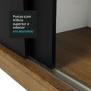 Ver imagem 7 de Guarda-Roupa Casal Madesa Reno 3 Portas de Correr de Espelho Rustic/Preto Cor:Rustic/Preto