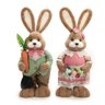Casal Coelhos Decorativos em Pé com Cenoura Claro (happy Sunday) - 2 Un - 1