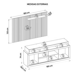 Rack E Painel Para TV até 70 Polegadas Marrom Aegon Caemmun - 5 Rack E Painel Para TV até 70 Polegadas Marrom Aegon Caemmun - 5